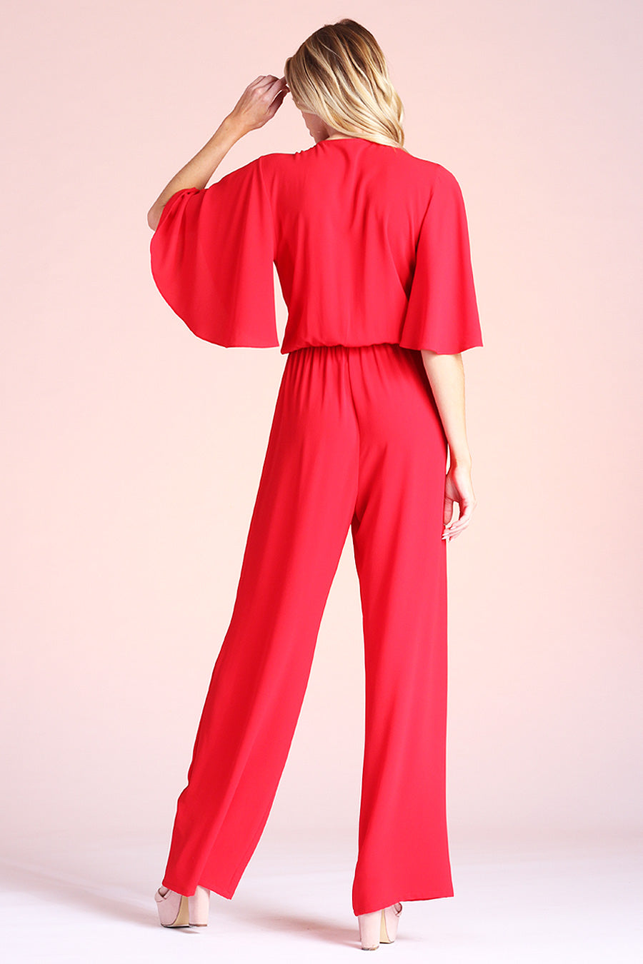 Front Tie Sleeved Jumpsuit