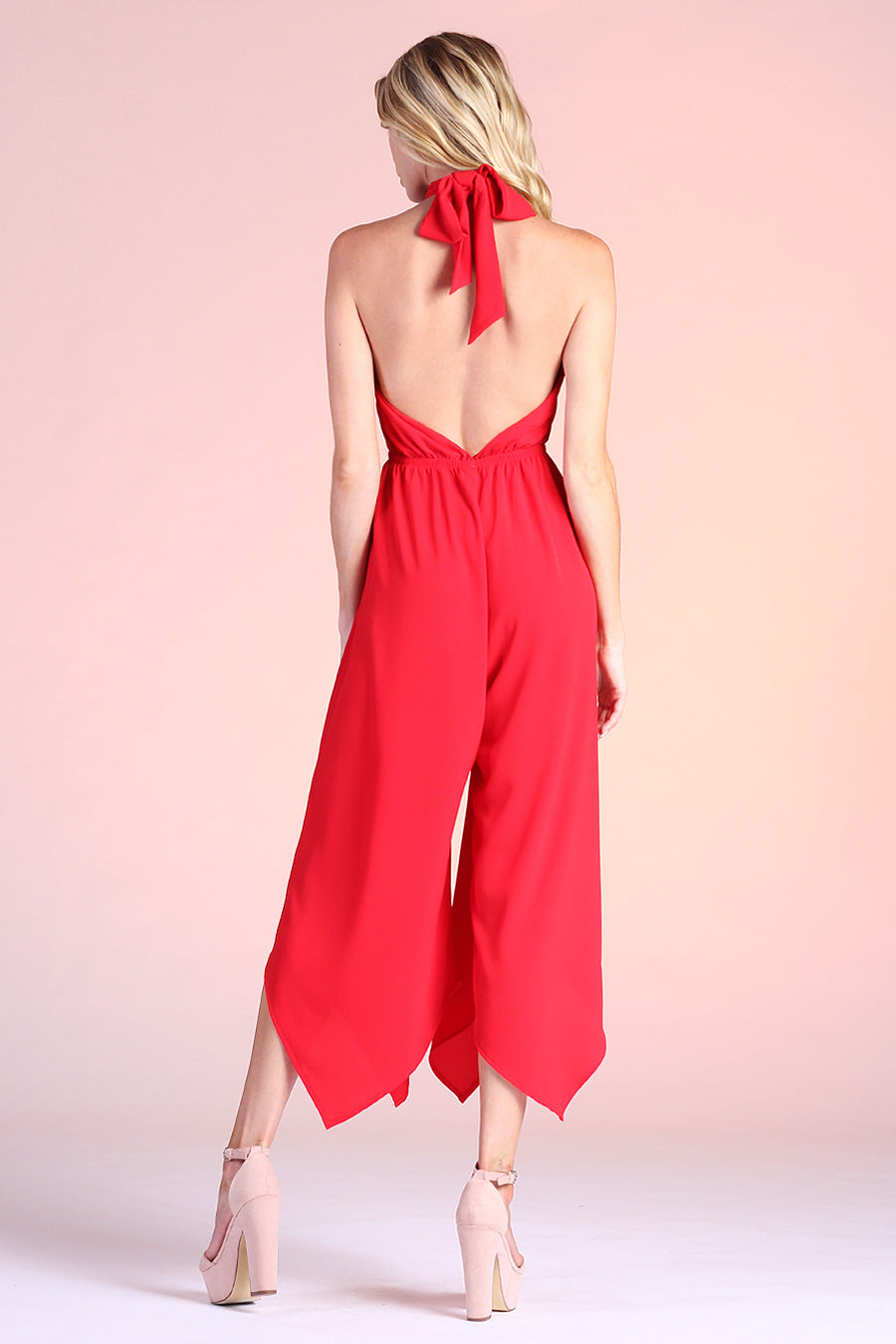 Wrap Halter Midi Jumpsuit