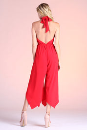 Wrap Halter Midi Jumpsuit