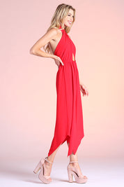 Wrap Halter Midi Jumpsuit