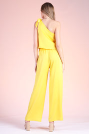 Sweet One Shoulder Tie Jumpsuit - Ahri
