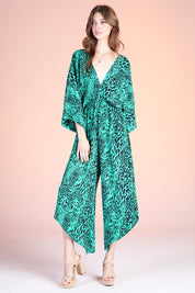 Vivid Leopard Kimono Jumpsuit