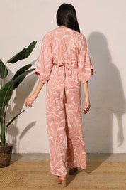 Rio Leaf Side Tie Kimono Jumpsuit - Ahri