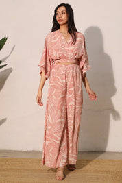 Rio Leaf Side Tie Kimono Jumpsuit - Ahri