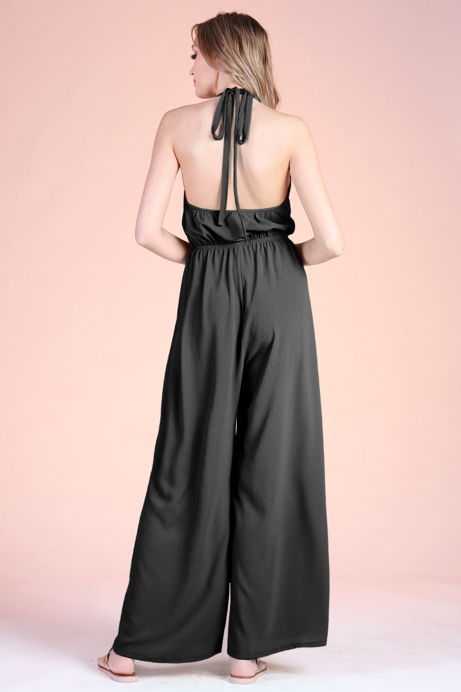 Tie-Front Halter Jumpsuit