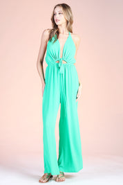 Tie-Front Halter Jumpsuit