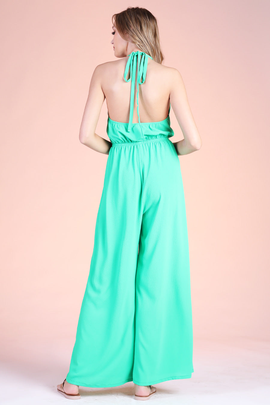 Tie-Front Halter Jumpsuit