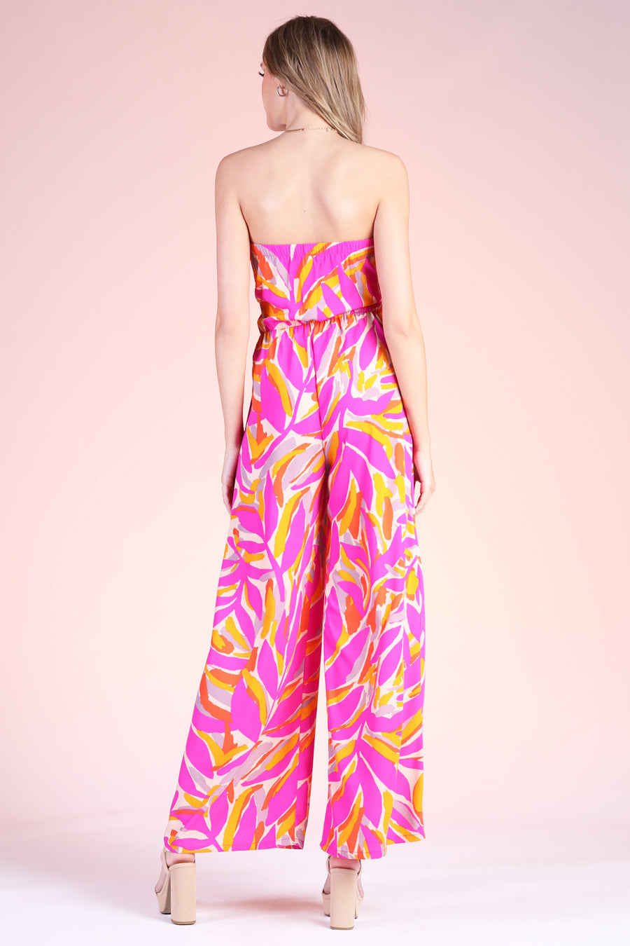 Sweety Leafy Strapless Jumpsuit