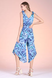 Miami Nights Tie Shoulder Slanted Jumpsuit