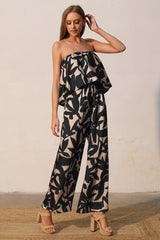 Paloma Satin Cascade Strapless Jumpsuit