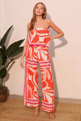 Trip to Italy Cascade Strapless Jumpsuit