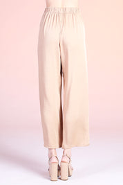 Soft Satin Wide Leg Ankle Pants