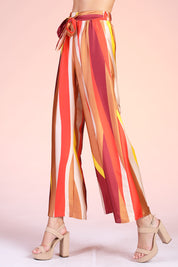 Sunset Wonders Tie Waist Wide Leg Pants