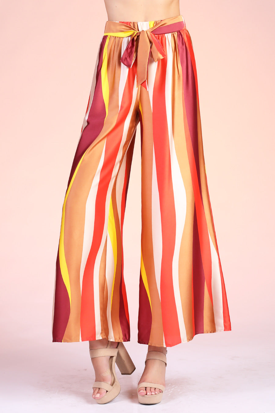 Sunset Wonders Tie Waist Wide Leg Pants