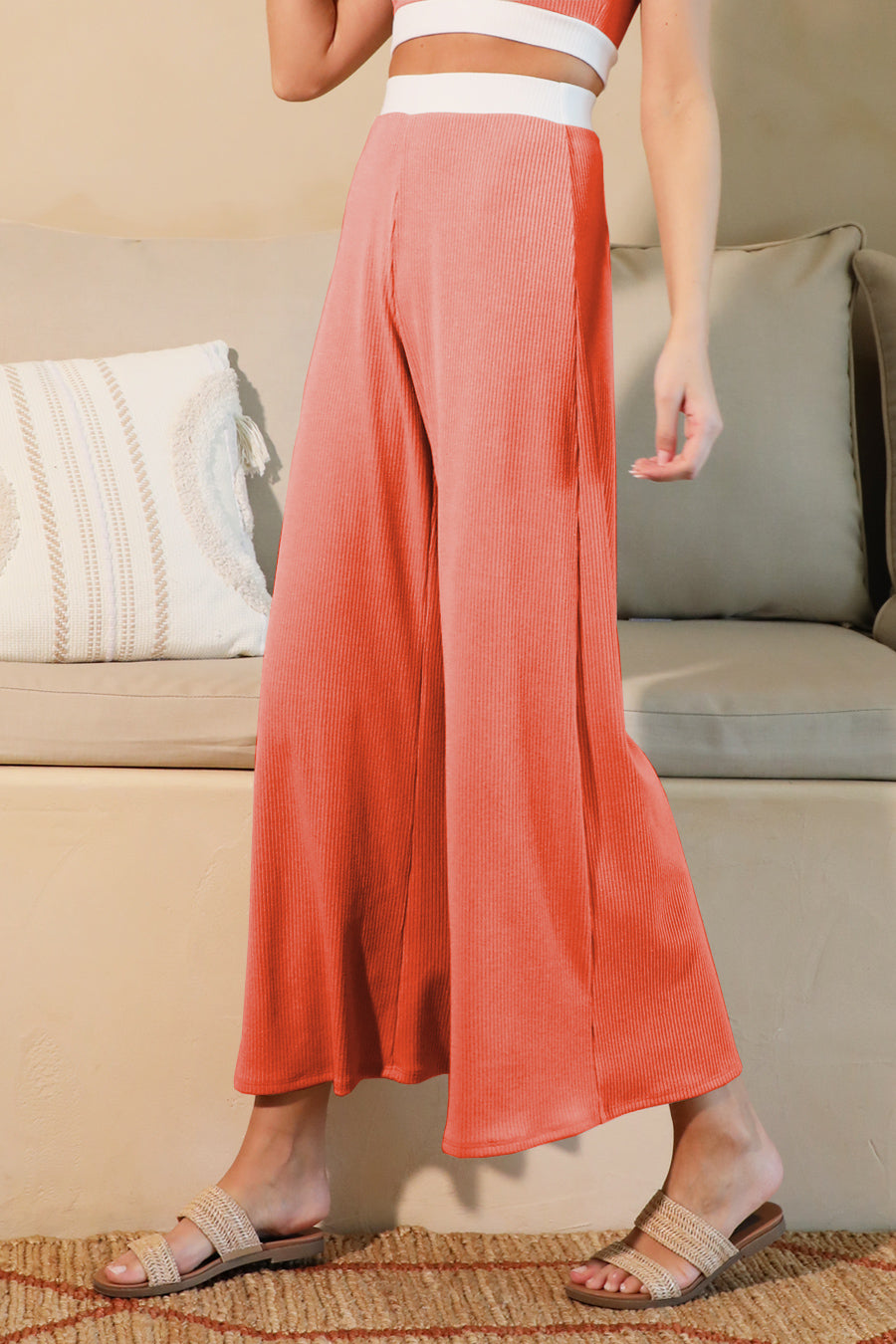 Contrast Knit Pants