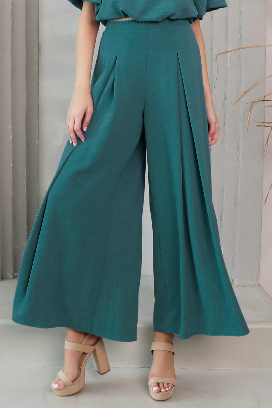 Pleated Wide Leg Pants