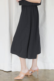 Matte Crepe Wide Leg Midi Pants