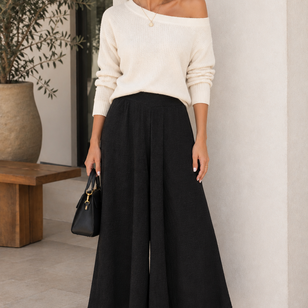 Matte Crepe Swing Midi Pants - Ahri