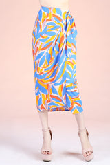 Kalo Leaf Wrap Midi Skirt