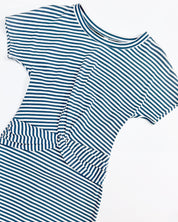 Elegantly Twisted Striped T-Shirt Dress