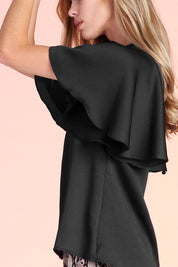 Hammered Satin Flare Sleeve Top - Ahri