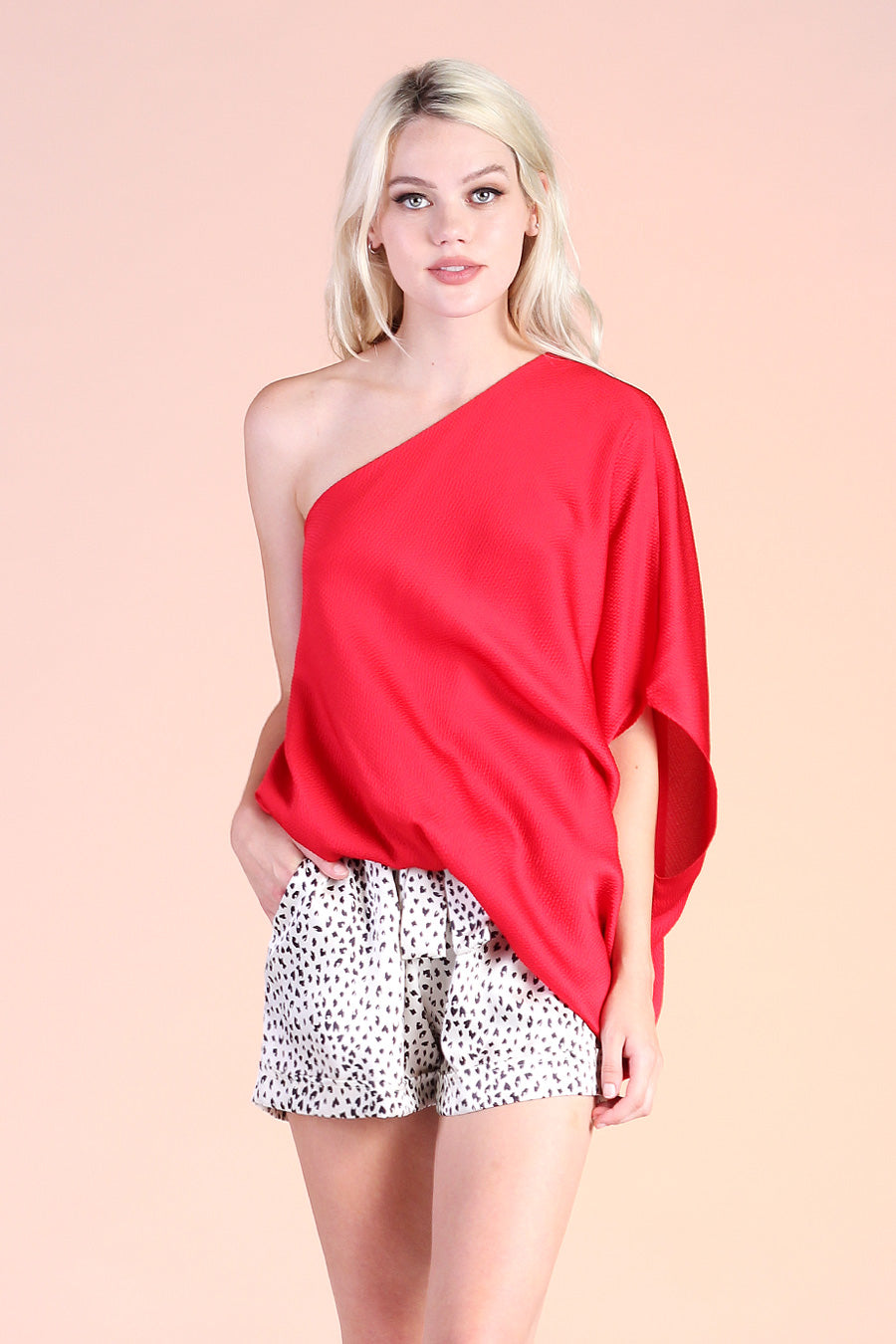 Hammered Satin One Shoulder Top - Ahri