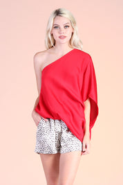 Hammered Satin One Shoulder Top - Ahri