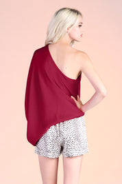 Hammered Satin One Shoulder Top - Ahri