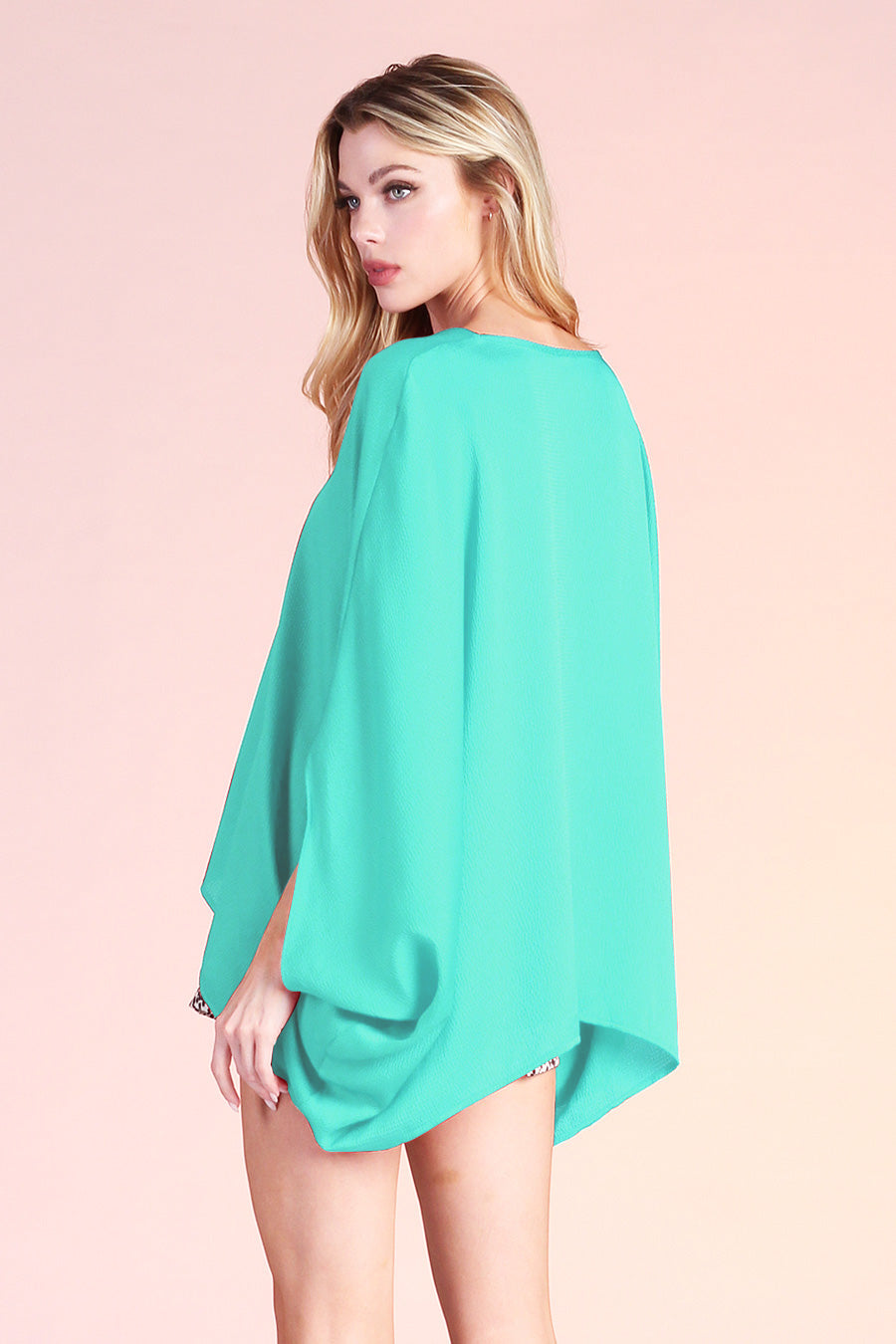 Hammered Satin Caftan Top