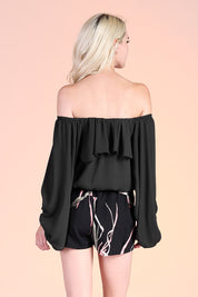 Off Shoulder Crinkle Top