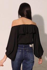 Flowy Off Shoulder Crinkle Top - Ahri