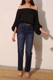 Flowy Off Shoulder Crinkle Top - Ahri