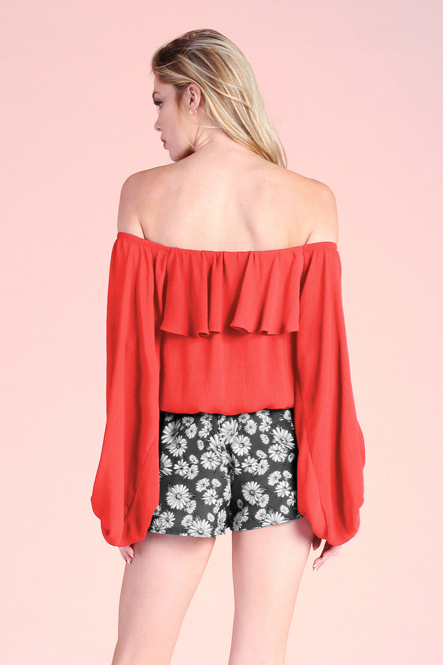 Off Shoulder Crinkle Top