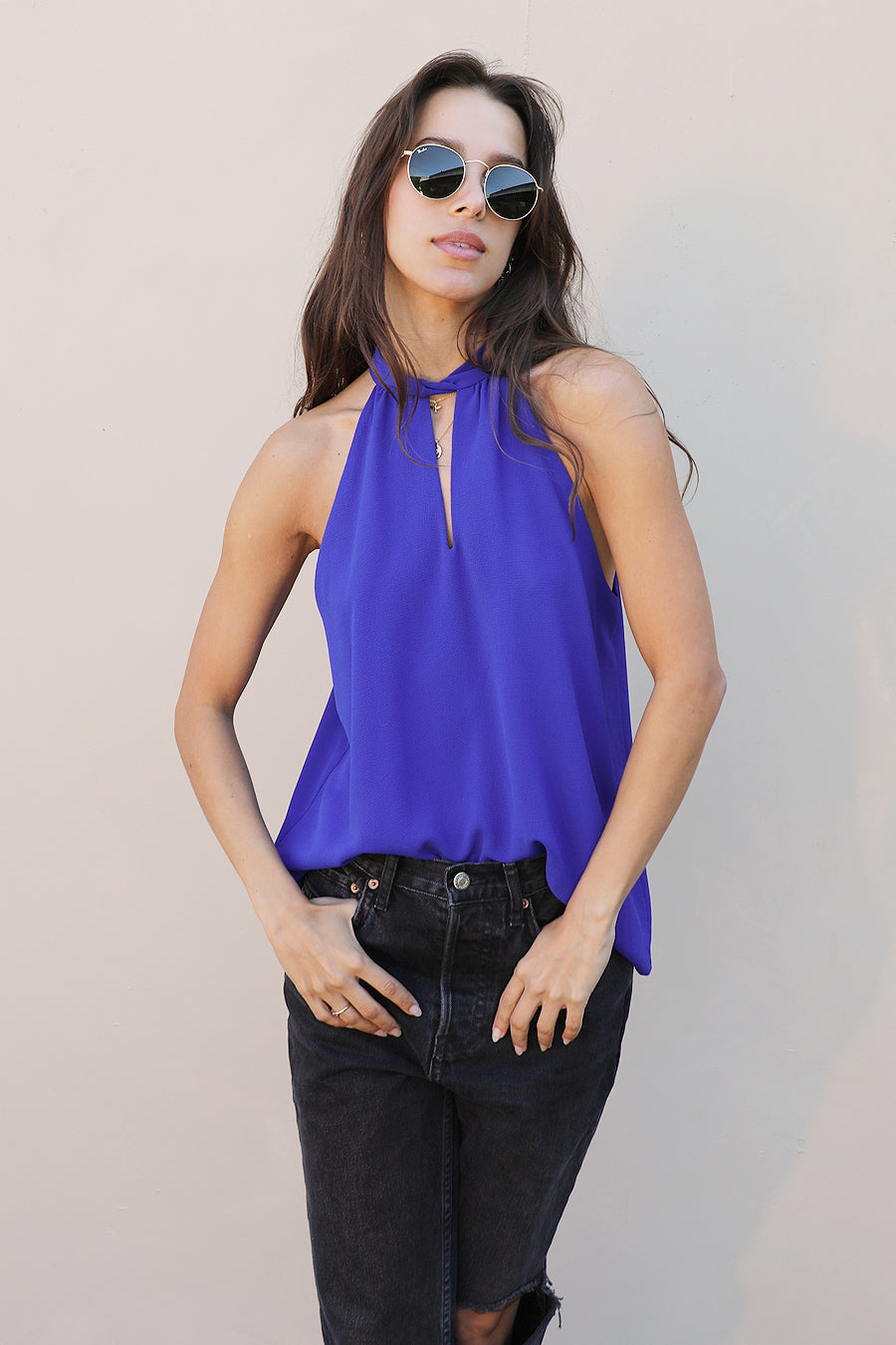 Timeless Twisted Neck Detail Top