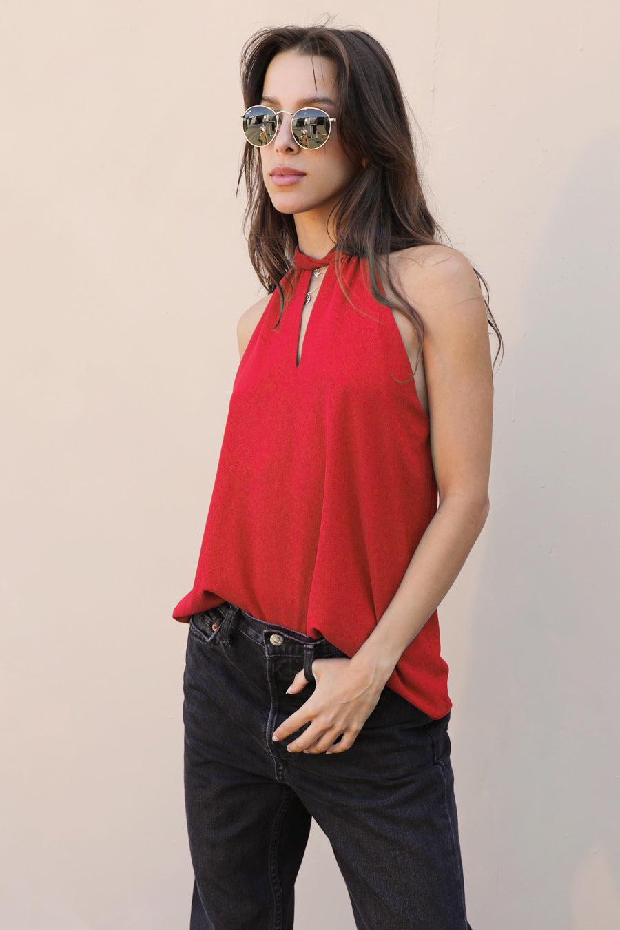 Timeless Twisted Neck Detail Top