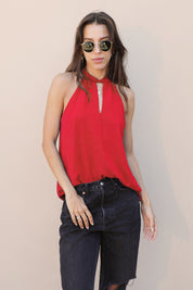 Timeless Twisted Neck Detail Top