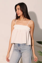Sweet As Sugar Elastic Ruched Cami Top - Ahri