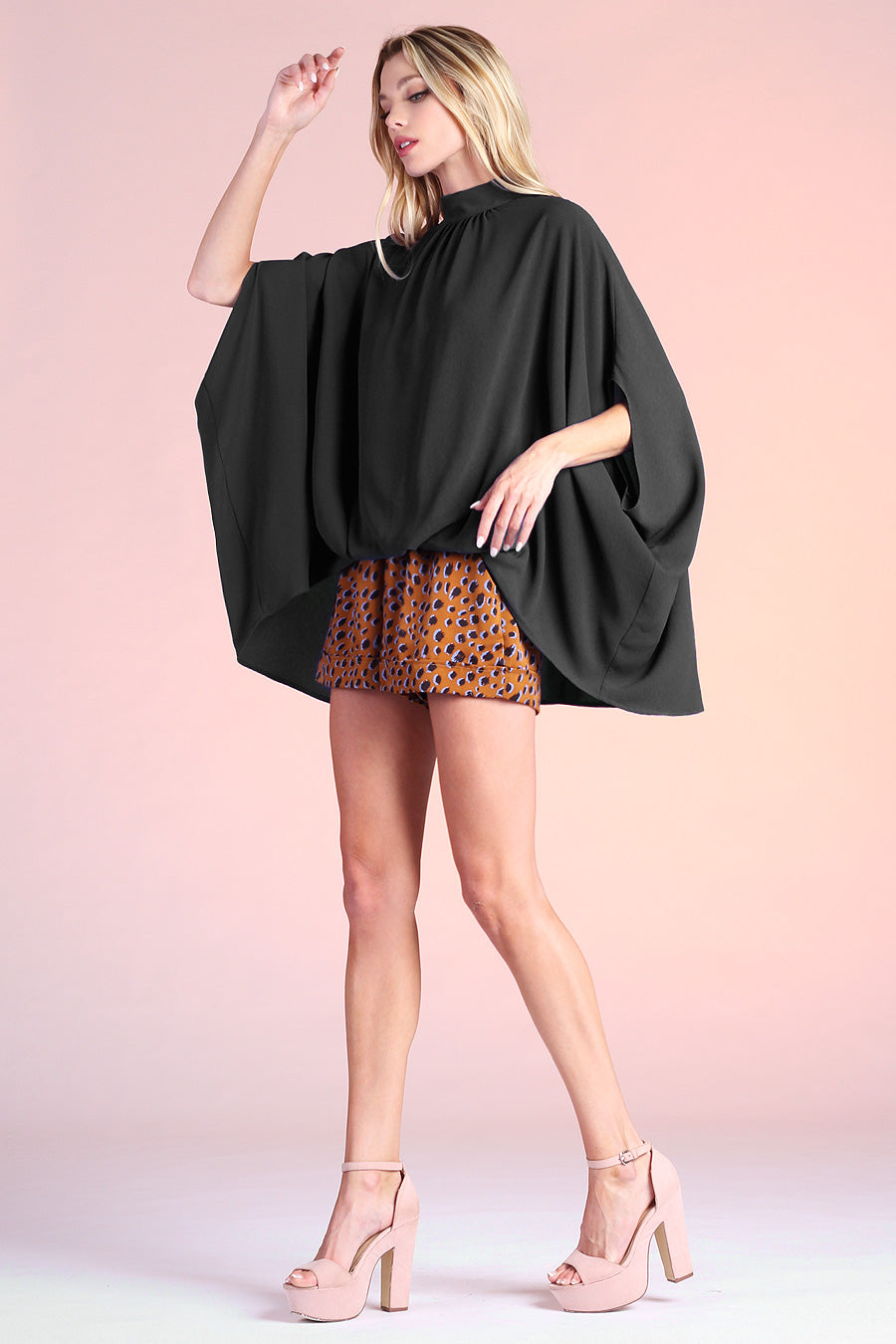 Mock Neck Caftan Top