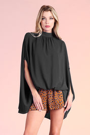 Mock Neck Caftan Top