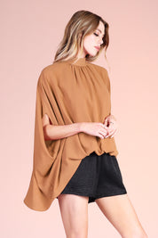 Mock Neck Caftan Top