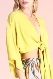 Crinkle Kimono Sleeve Top