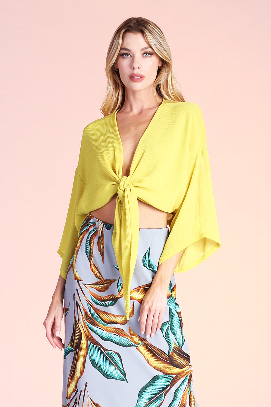 Crinkle Kimono Sleeve Top