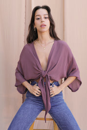 Crinkle Kimono Sleeve Top