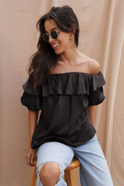 London Off Shoulder Satin Top