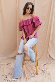 London Off Shoulder Satin Top