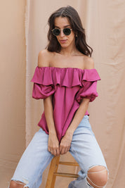 London Off Shoulder Satin Top