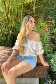 London Off Shoulder Satin Top