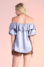 London Off Shoulder Satin Top