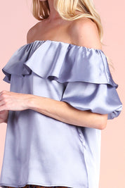 London Off Shoulder Satin Top