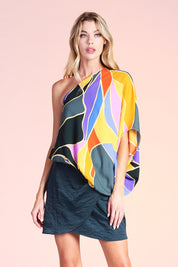 Metamorphosis Print One Shoulder Top